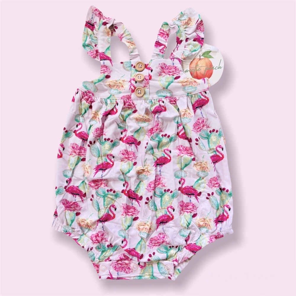 Sweetie Peach baby bamboo rompers